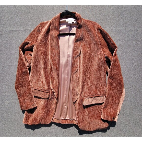 Anthropologie Chloe Oliver S Brown Napoli Textured Velvet Blazer 883 - Picture 2 of 8